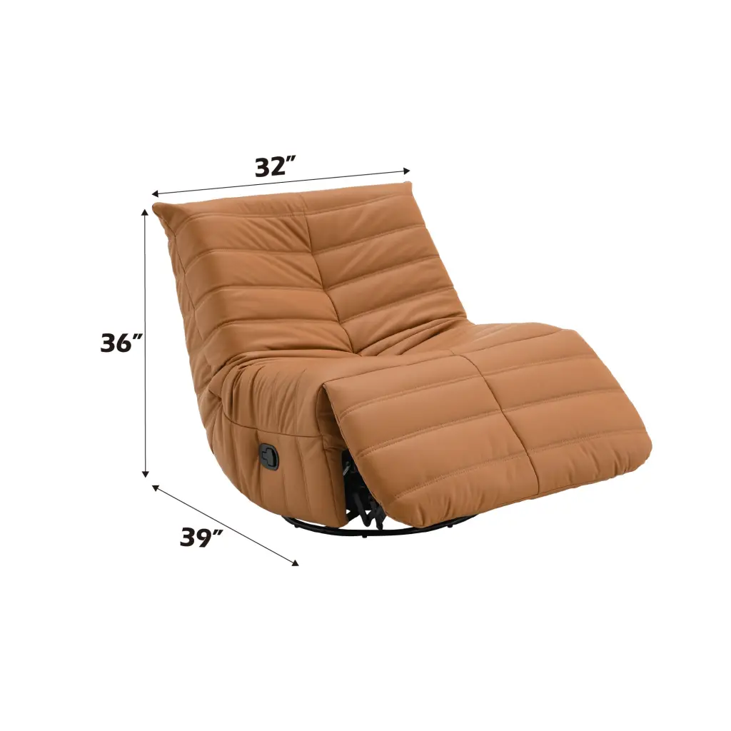 Talmon Glider Recliner Swivel Orange Synthetic Leather, Modern Lounge Chair acme onsite store