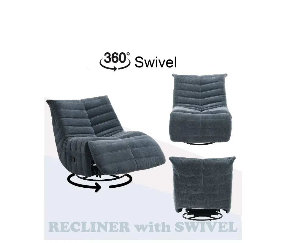 Talmon Glider Recliner Swivel Shadow Chenille Gray Upholstery acme onsite store