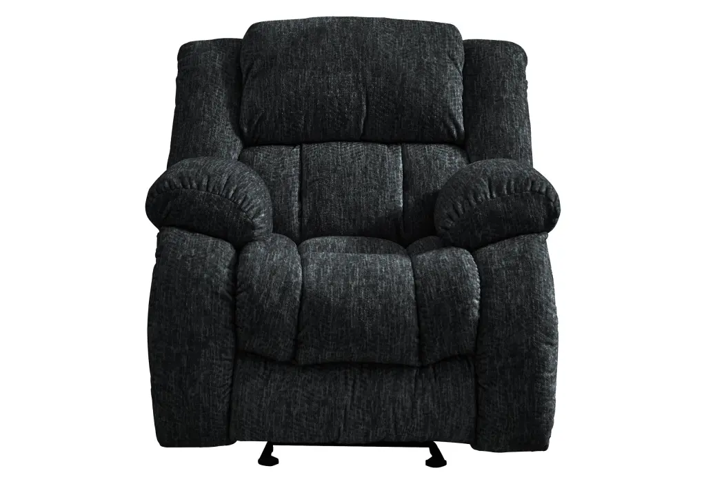 Stonic Ebony Glider Recliner Chair Black Fabric Comfortable Rocking Chair luxe modern furniture