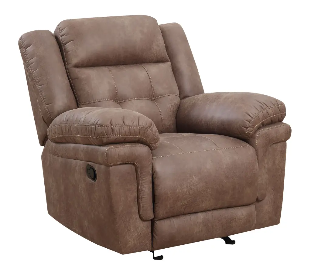 Anastasia Glider Recliner Chair Brown Upholstered Fabric steve silver furniture