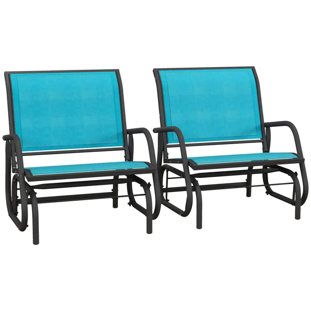 Outsunny 2 Piece Porch Glider Set Metal Frame Swing Chairs Cushions aosom business
