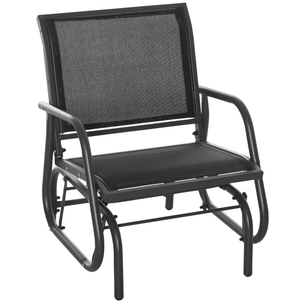 Outsunny Porch Glider Metal Frame Swing Glider Chair Mesh Fabric aosom business