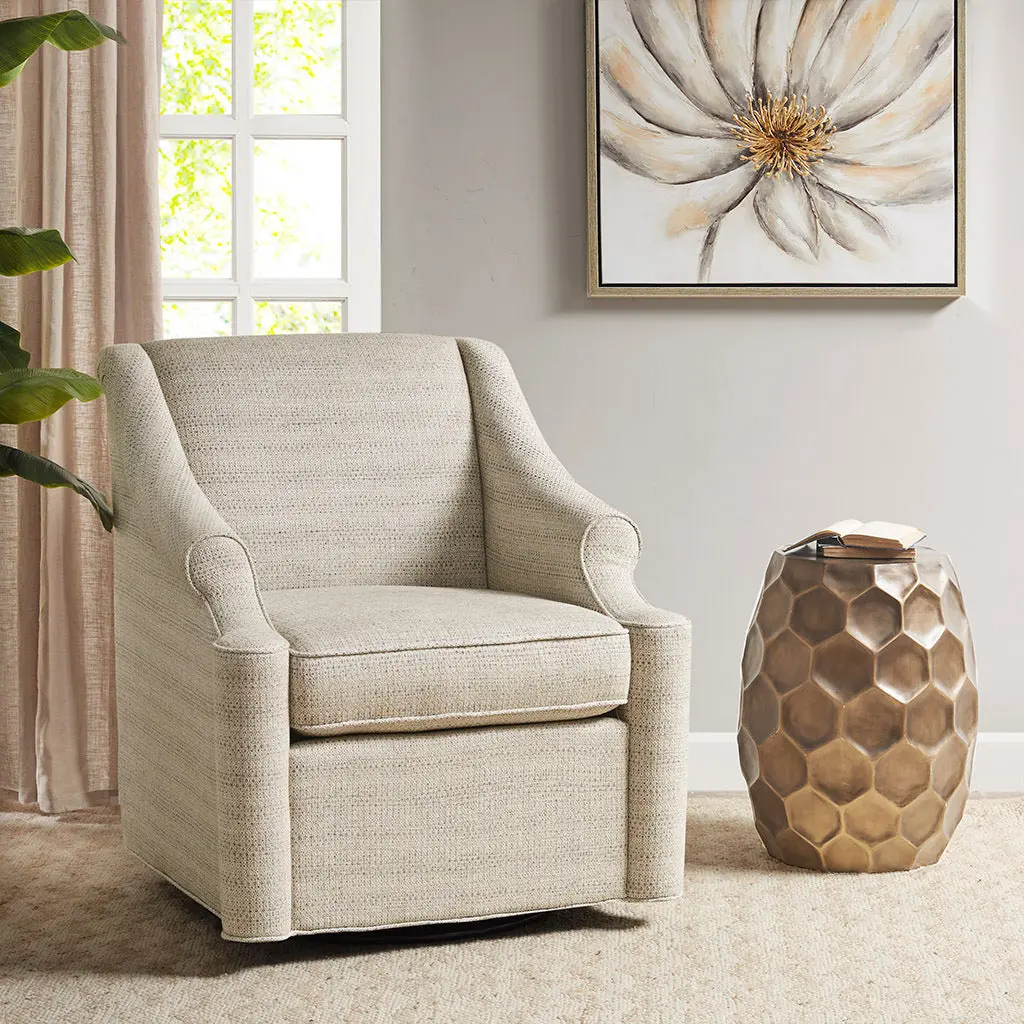 Justin Swivel Glider Chair Tan Solid Wood Nursery Chair jla