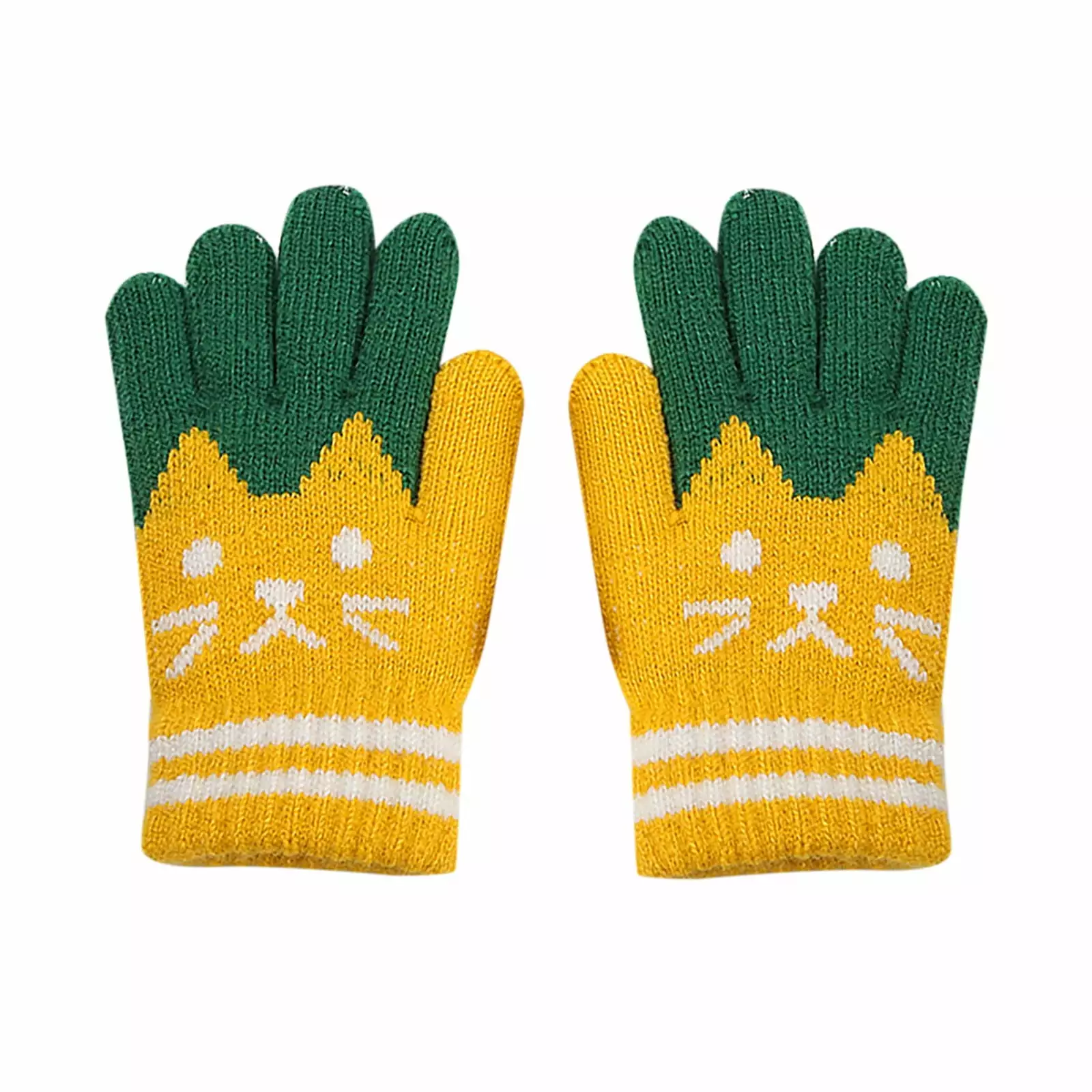 Cute Cat Knitted Gloves Women Boys and Girls - Velvet Thick Warm Winter Snow Gear
