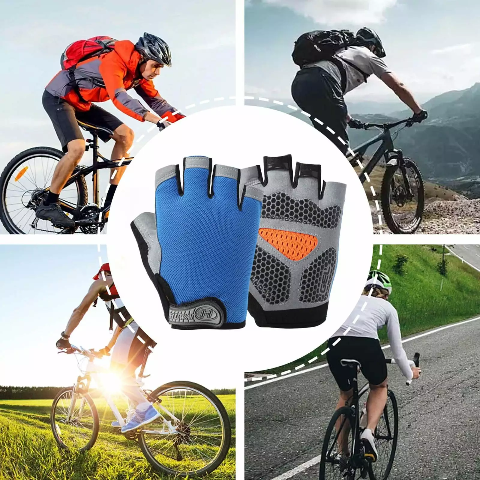 SIfdSeng Long Sleeve Shirt Men Butterfly Net Half Finger Gloves Spring and Summer Sports Anti Slip Windproof Riding Gloves...