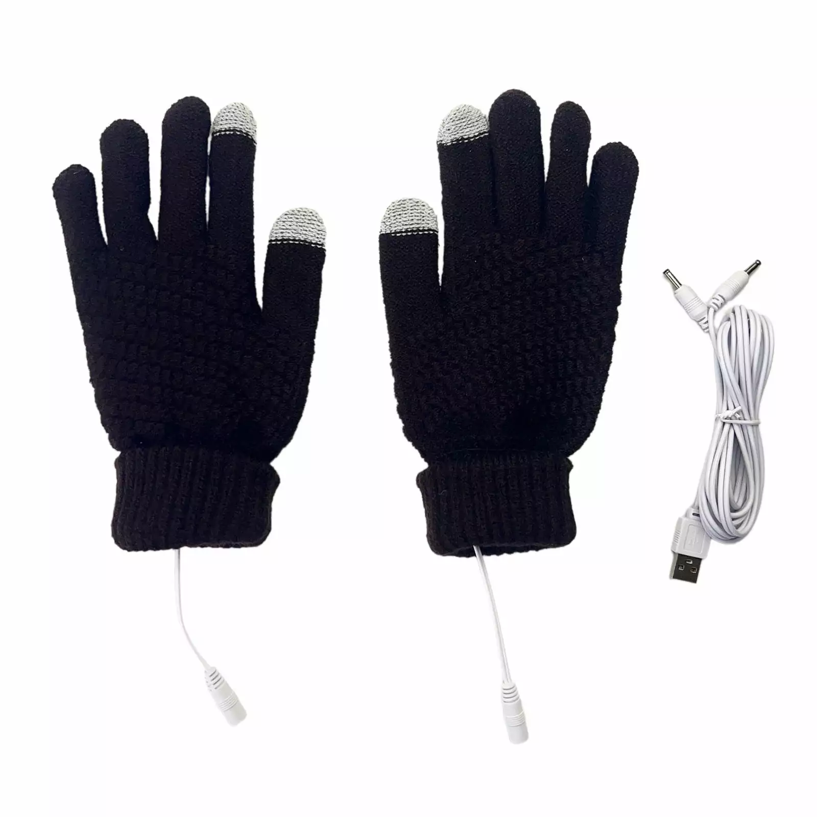 USB Heated Feet Warmers Women and Men - Double Side Heating Knitted Gloves Winter Outdoor Activities