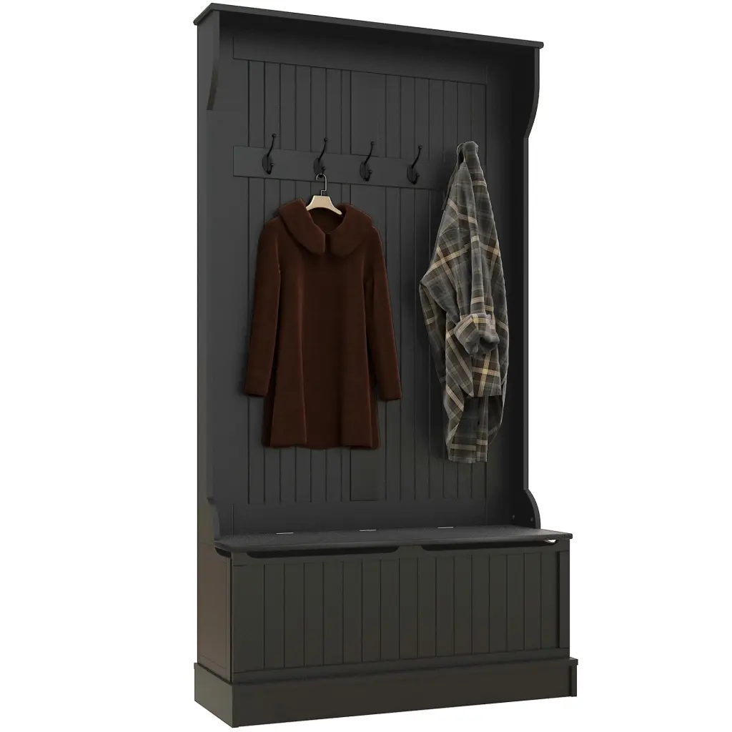 Homcom 3 1 Entryway Hall Tree Storage Bench, Coat Rack Fo - Space Saving Solution aosom business