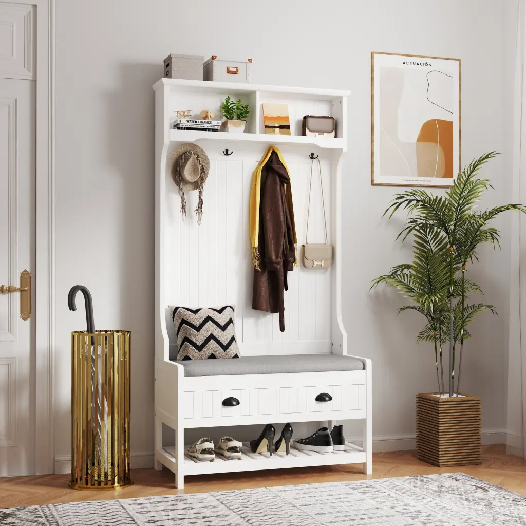3 1 Hallway Hall Tree 2 Storage Drawer And 4 Coat Rack Timberen Entryway Organizer wonderland
