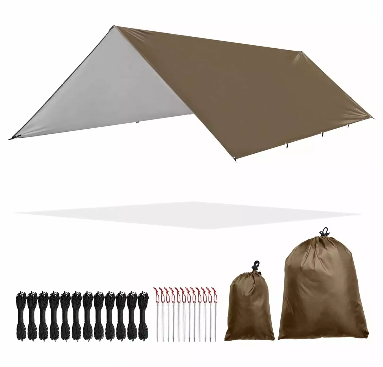JepoIA Hammock Rain Fly Waterproof Tent Tarp 210D UV Protection PU3000mm Lightweight Shelter Canopy Camping Backpacking Ou...