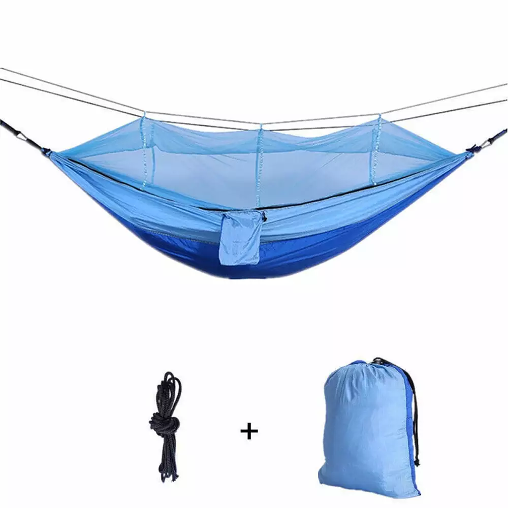 660lbs Double Camping Hammock Tent Mosquito Net Portable Folding Hanging Bed Outside