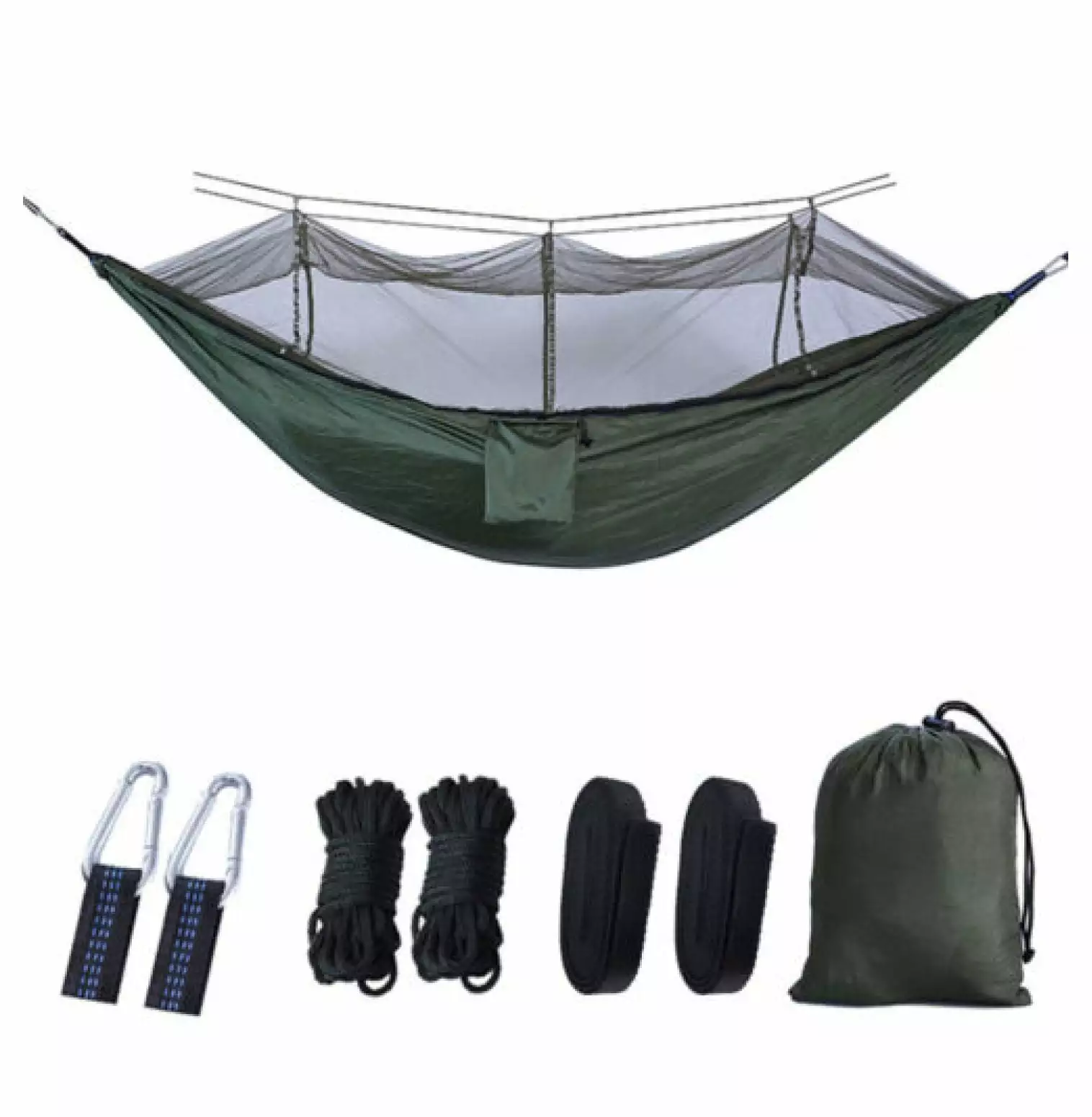 660lbs Portable Double Person Camping Hammock Tent Mosquito Net Hanging Bed
