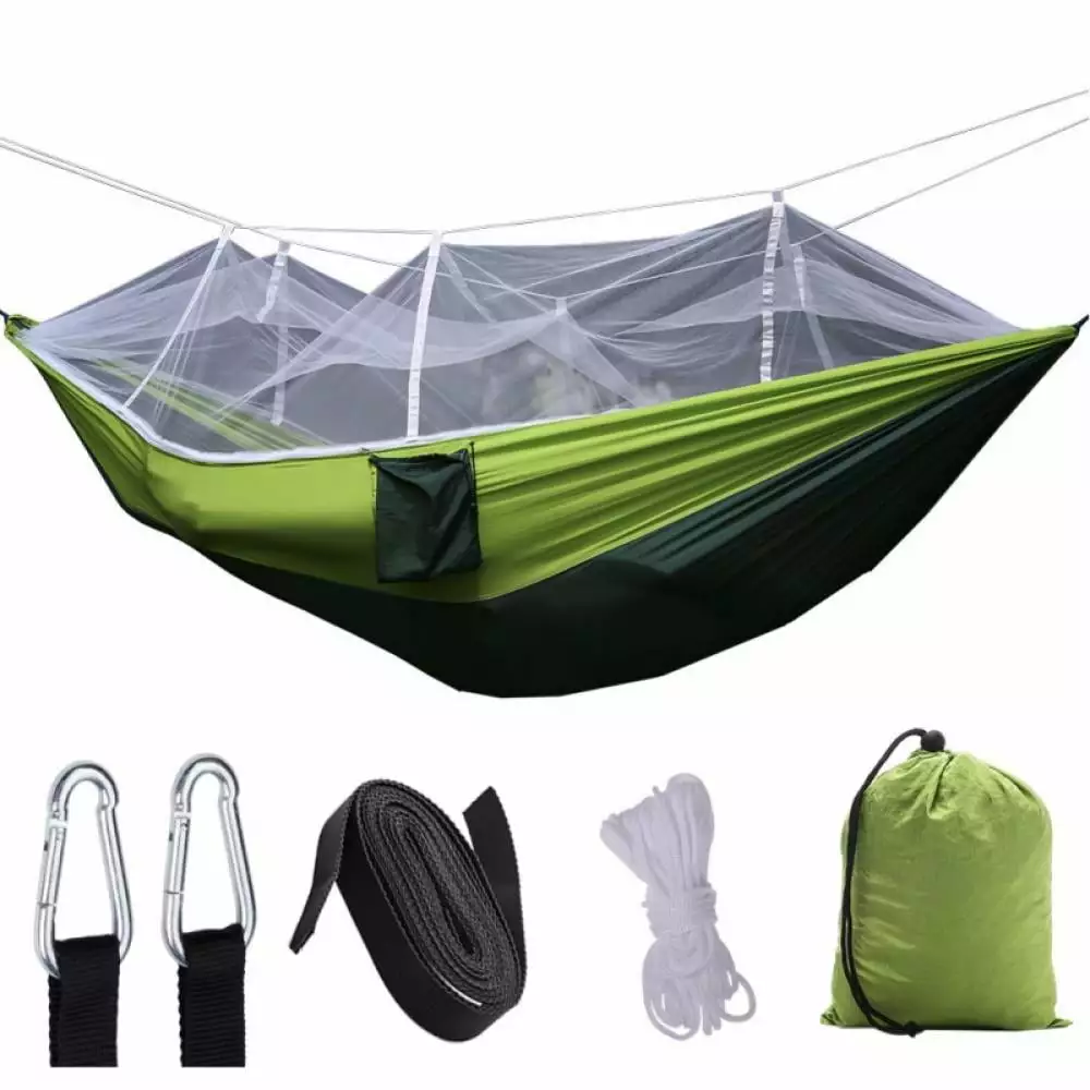 Aosijia 1-2 Person Portable Outdoor Camping Hammock Mosquito Net - Nylon/Polyester Hanging Bed 55