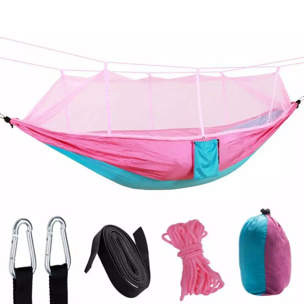 Camping Hammock Mosquito Bug Net - Includes Tree Straps, Carabiners, Sling and Storage Bag - Portable Backpacking, Patio, ...