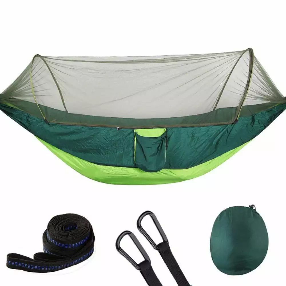 Camping Hammock Mosquito Net - Portable Single Double Nylon Hammock Tent Backpacking, Hiking, and Travel
