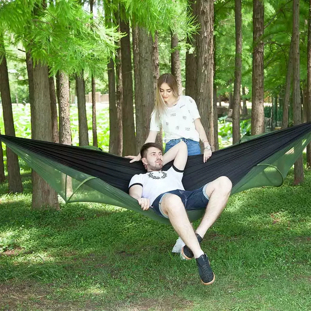 Nrmrqz Portable Camping Hanging Bed Mosquito Net - Multifunctional Outdoor Hammock Travel, Beach, and Yard