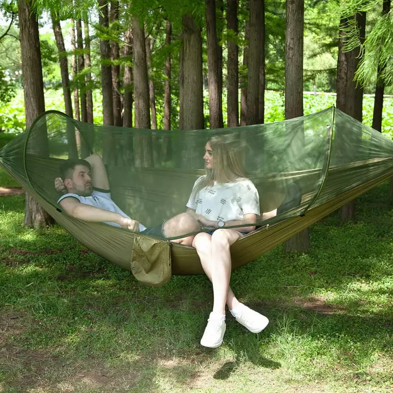 Outdoor Camping Hammock Tent Mosquito Net Hanging Parachute Hammock Swing Sleeping 440Lbs Capacity