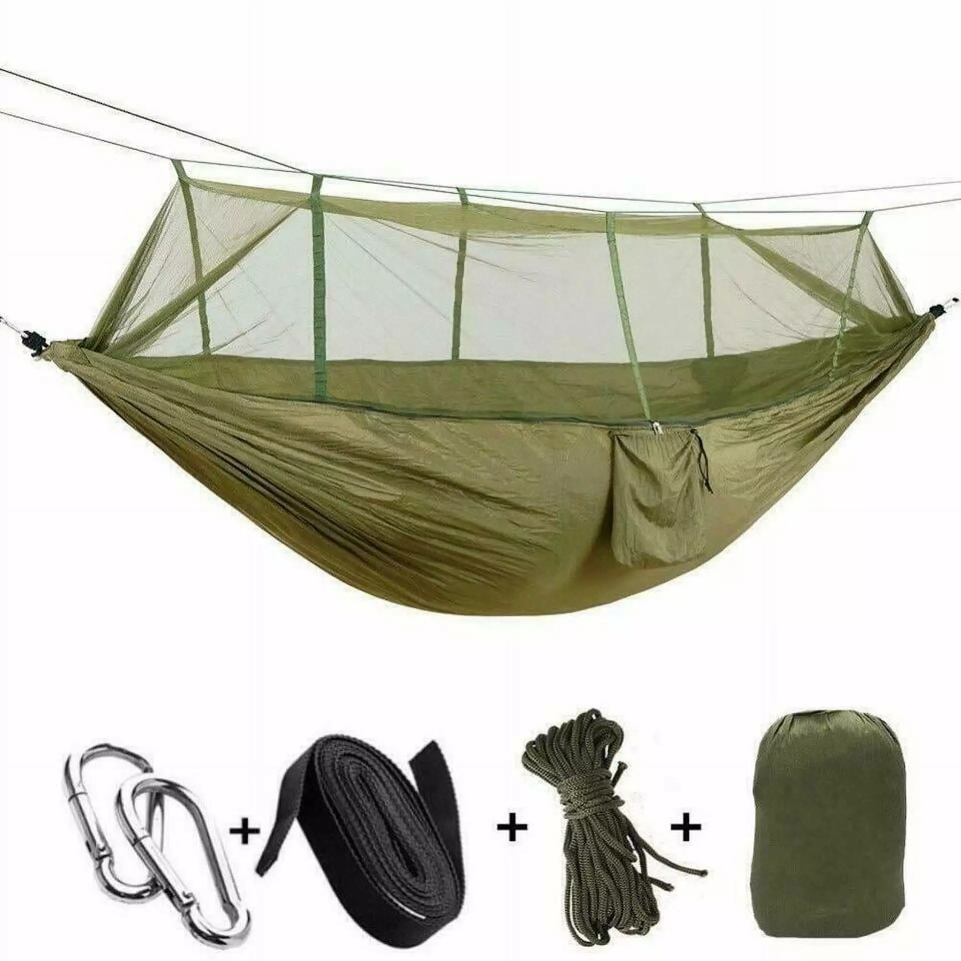 2 Persons Camping Hammock Tent Mosquito Net Army Green Army