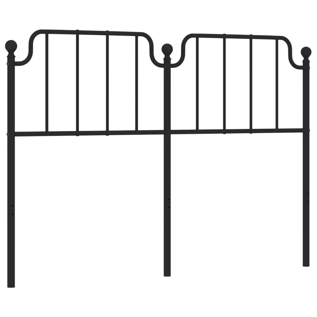 Black Metal Headboard 53.1 Inches Bed Frame
