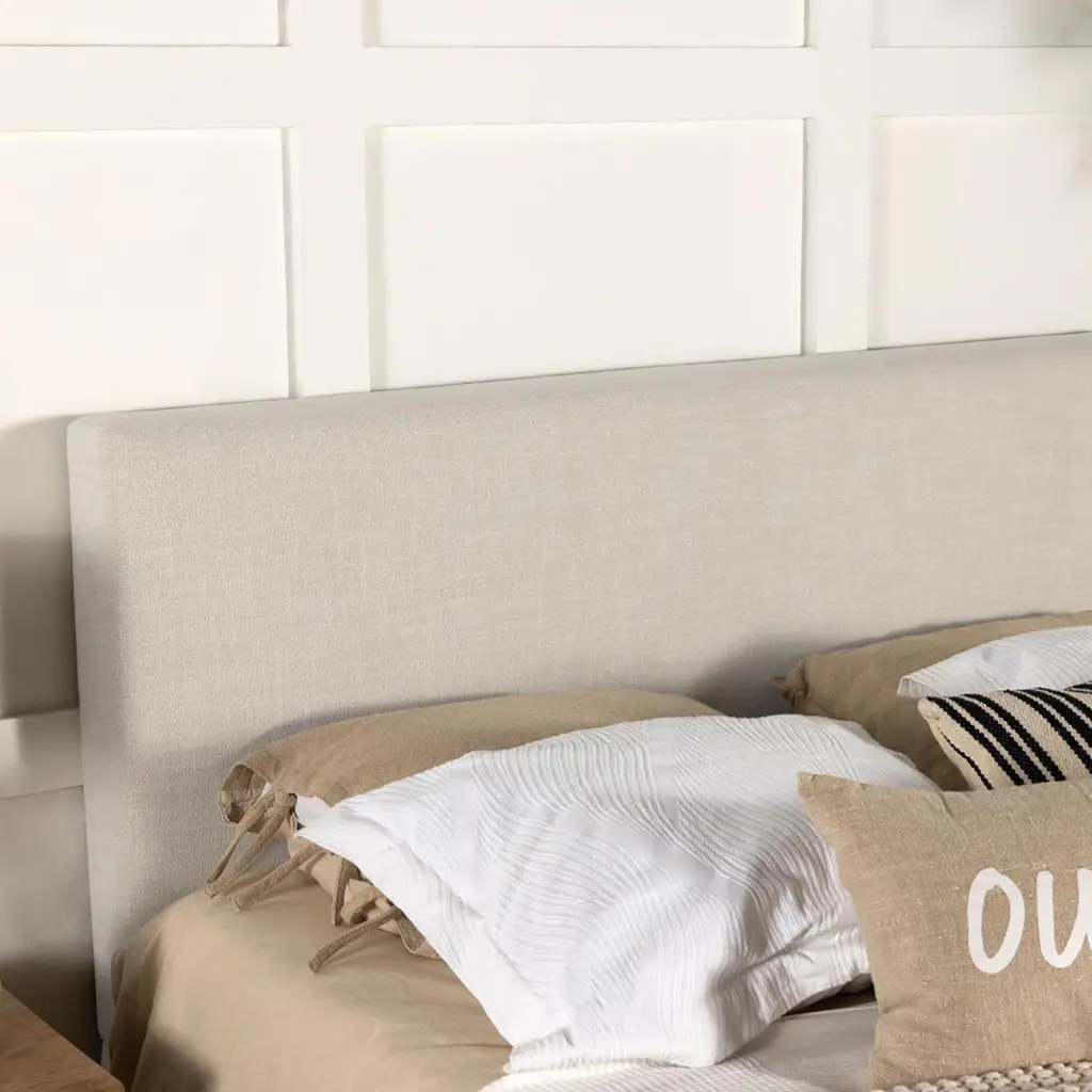 Sand Headboard Soft Edges Ivory Timber Bedroom furniture max