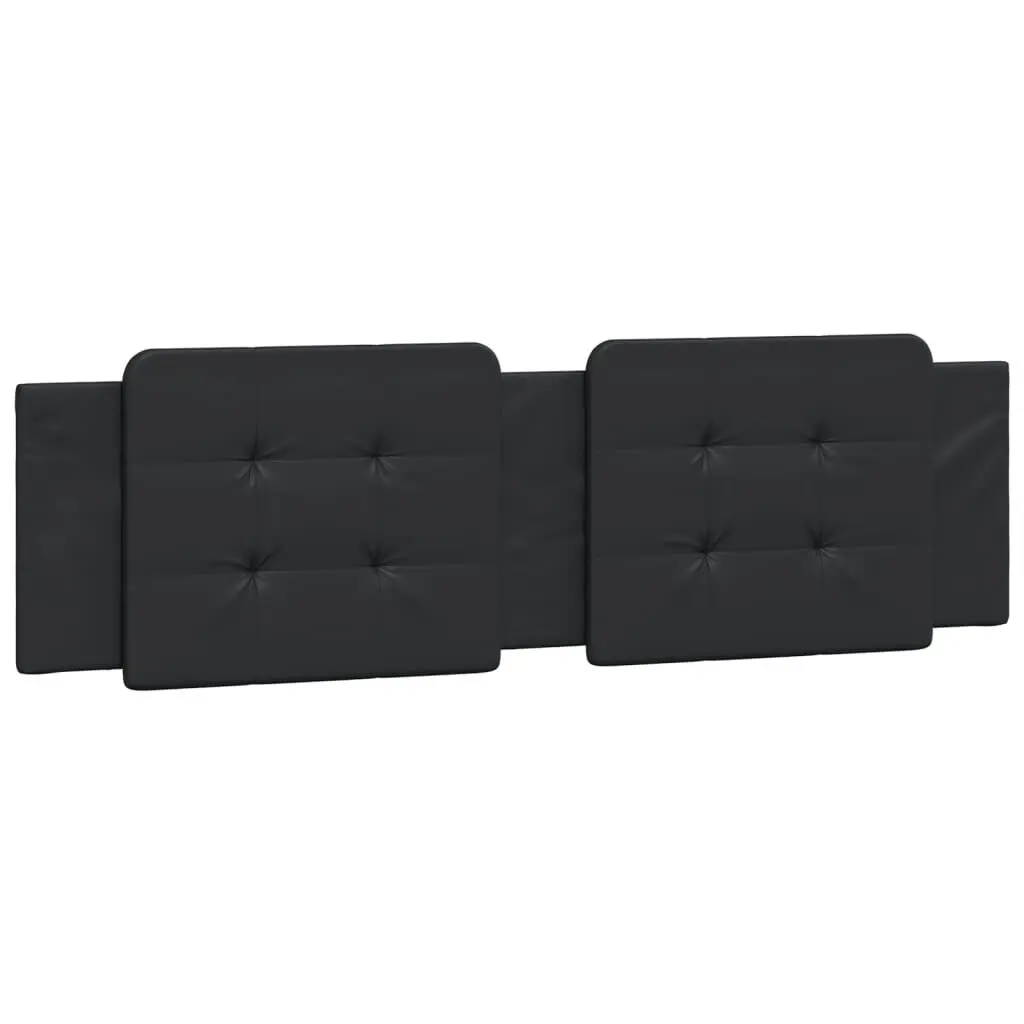 72 Inch Black Faux Leather Headboard Cushion Bed Frame