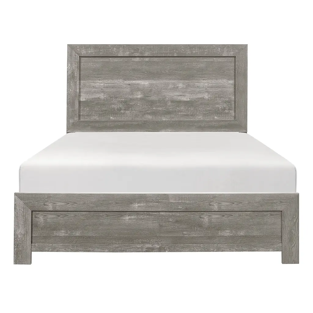Rustic Design Gray Finish Queen Bed Panel Headboard Footboard Set kanepe