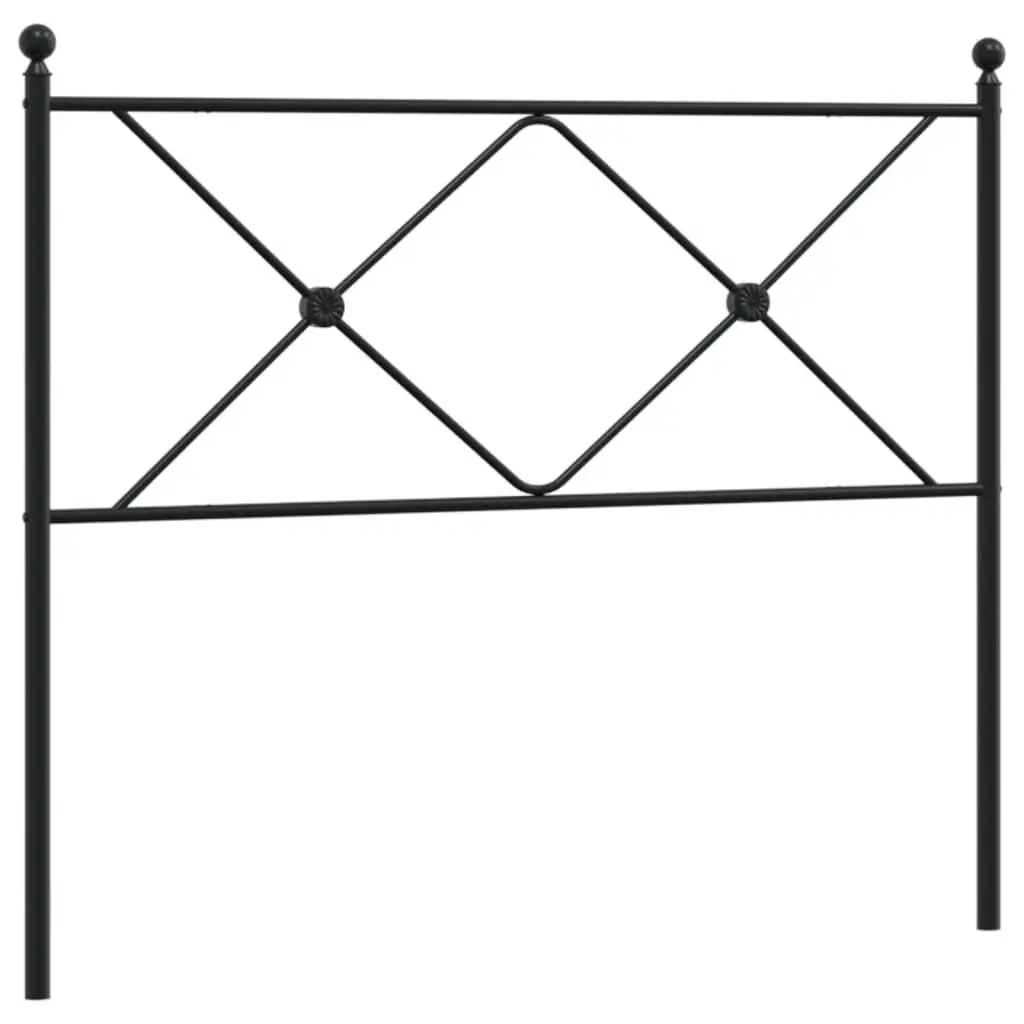 Metal Headboard Black 39.4 Inches Modern Bedroom Decor