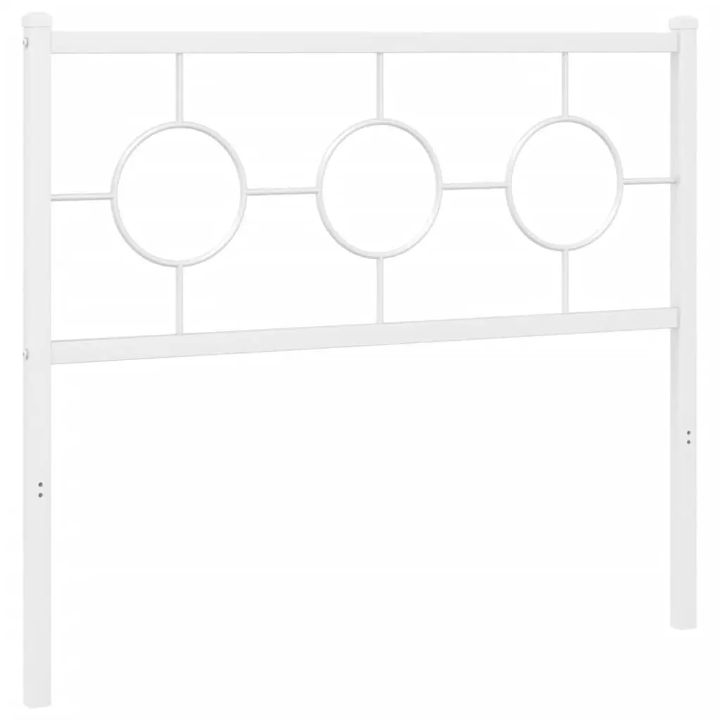Metal Headboard White 39.4 Inches Modern Bed Frame Accessory