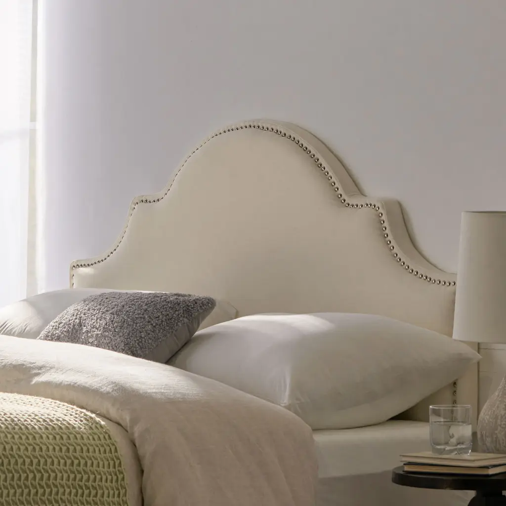 Queen & Full Dimensions Headboard Ivory Upholstered Bed Headboard nh-sunfay