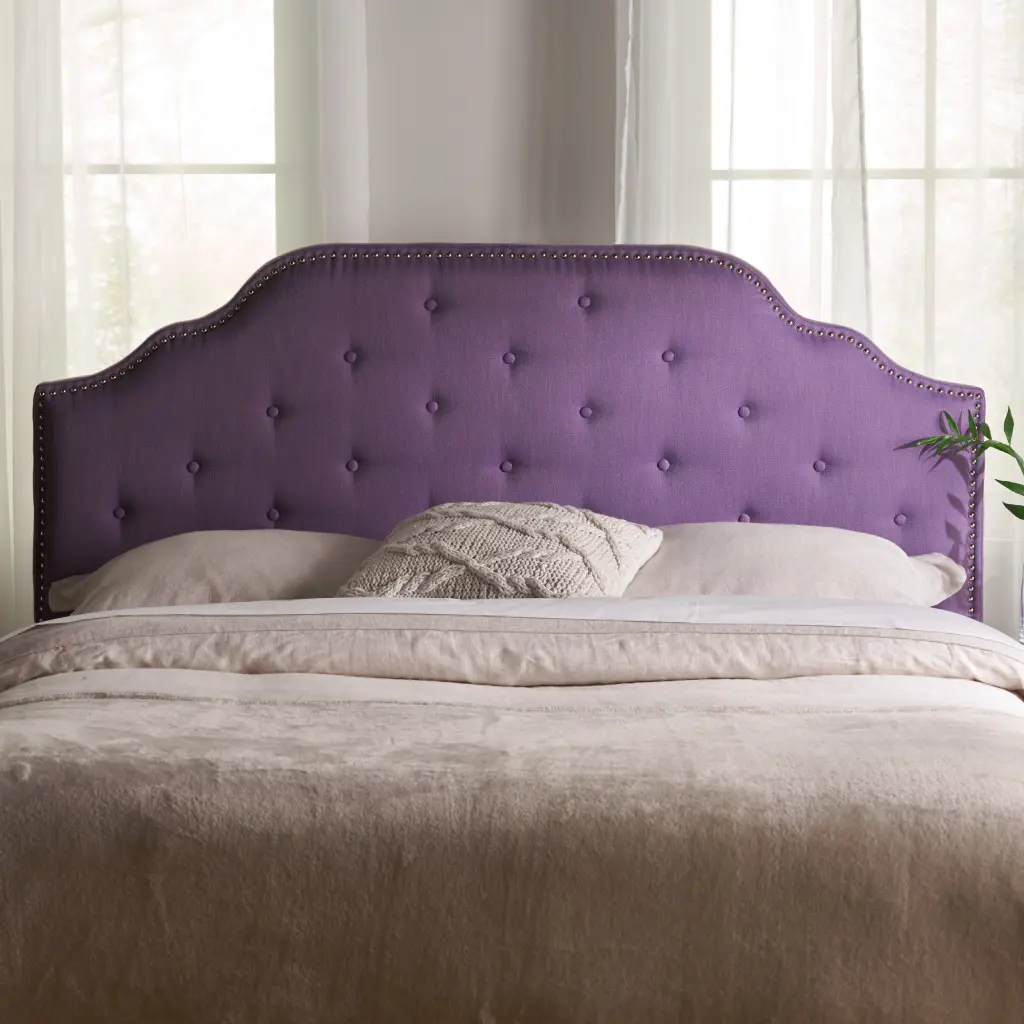 Queen Full Dimensions Headboard Light Purple Upholstered Bed Frame nh-sunfay
