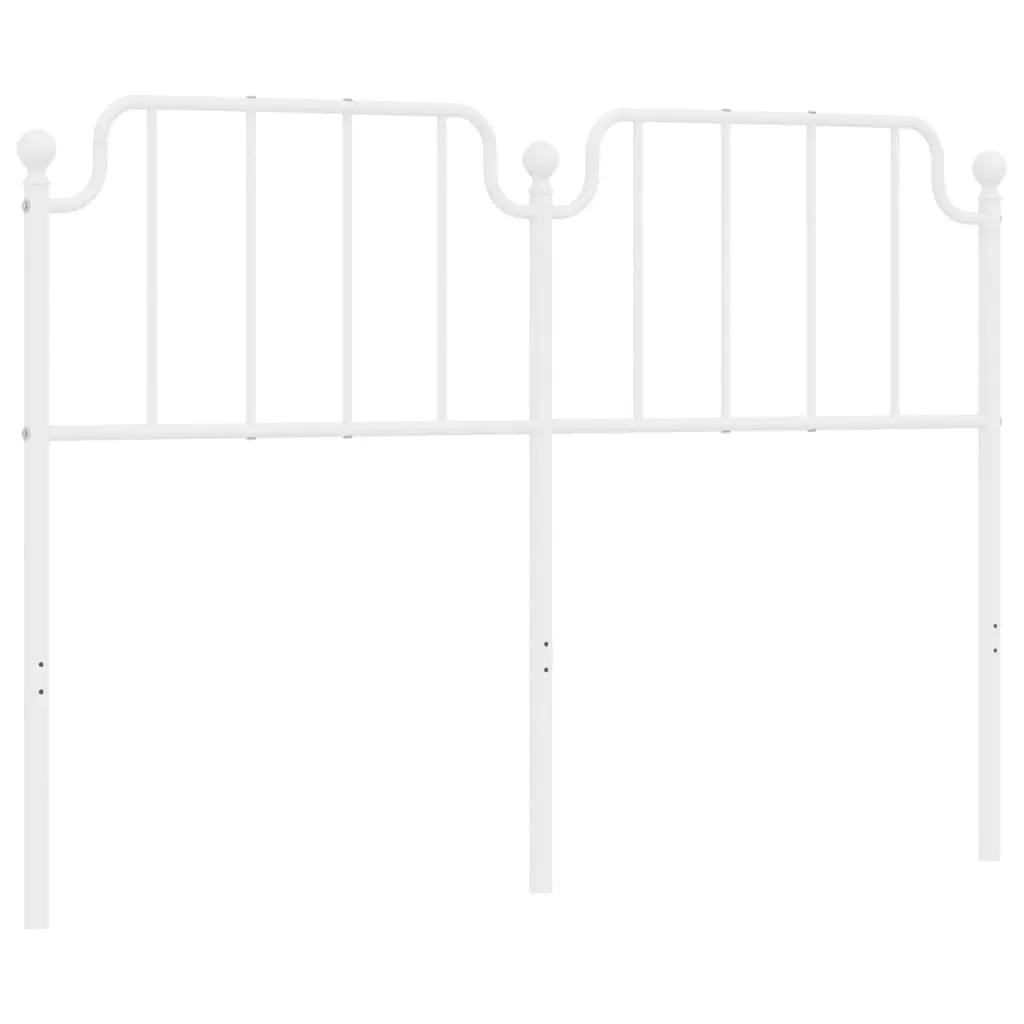 White Metal Headboard 53.1 Inches Adjustable Bed Frame Attachment