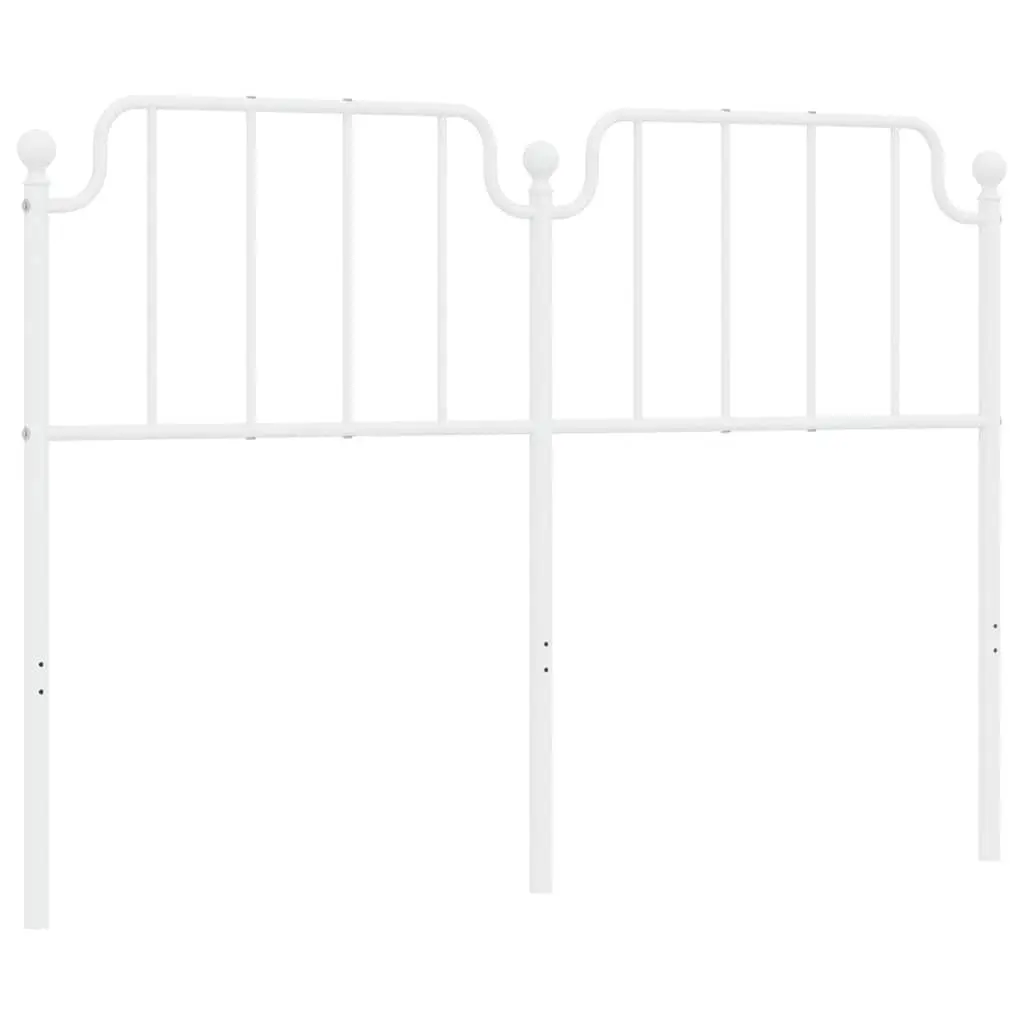 White Metal Headboard 59.1 Inches Full Size Bed Frame Compatible