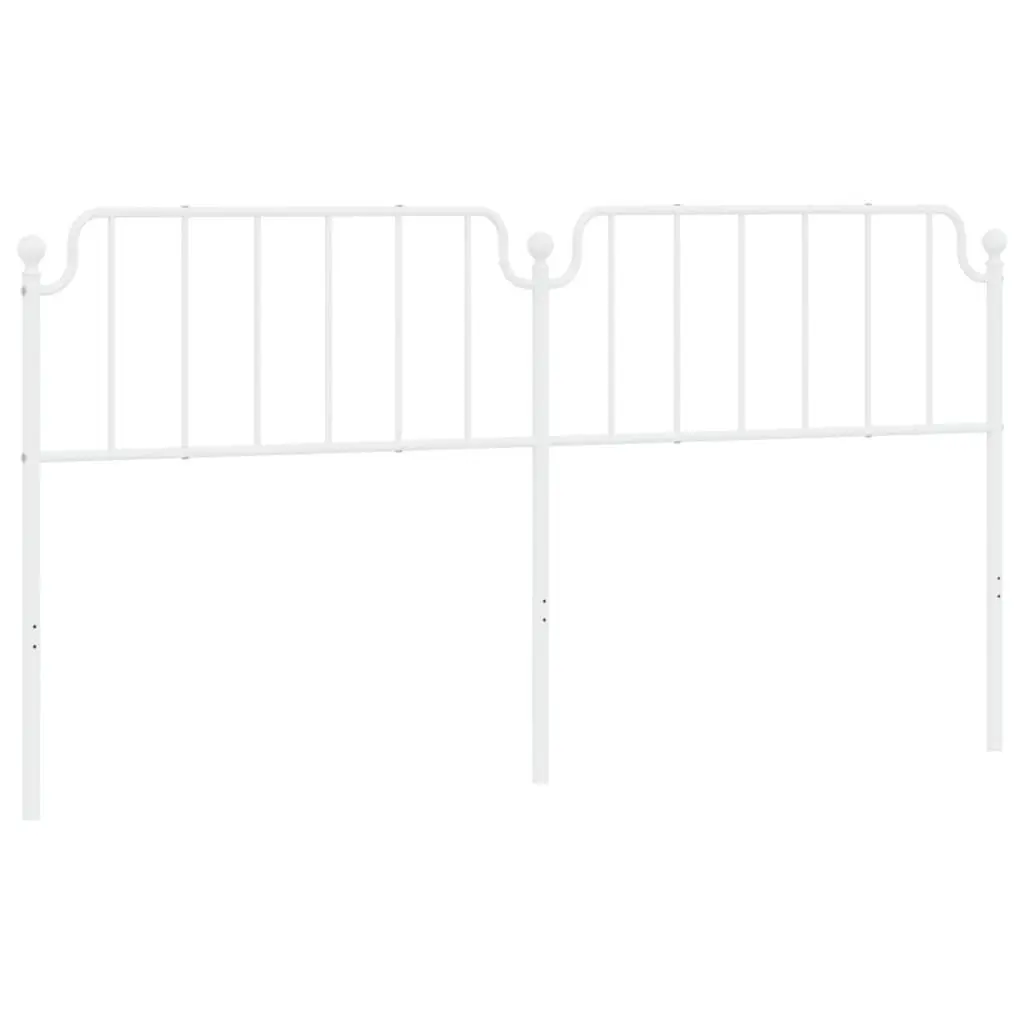 White Metal Headboard 76 Inches King Size Bed Frame Attachment