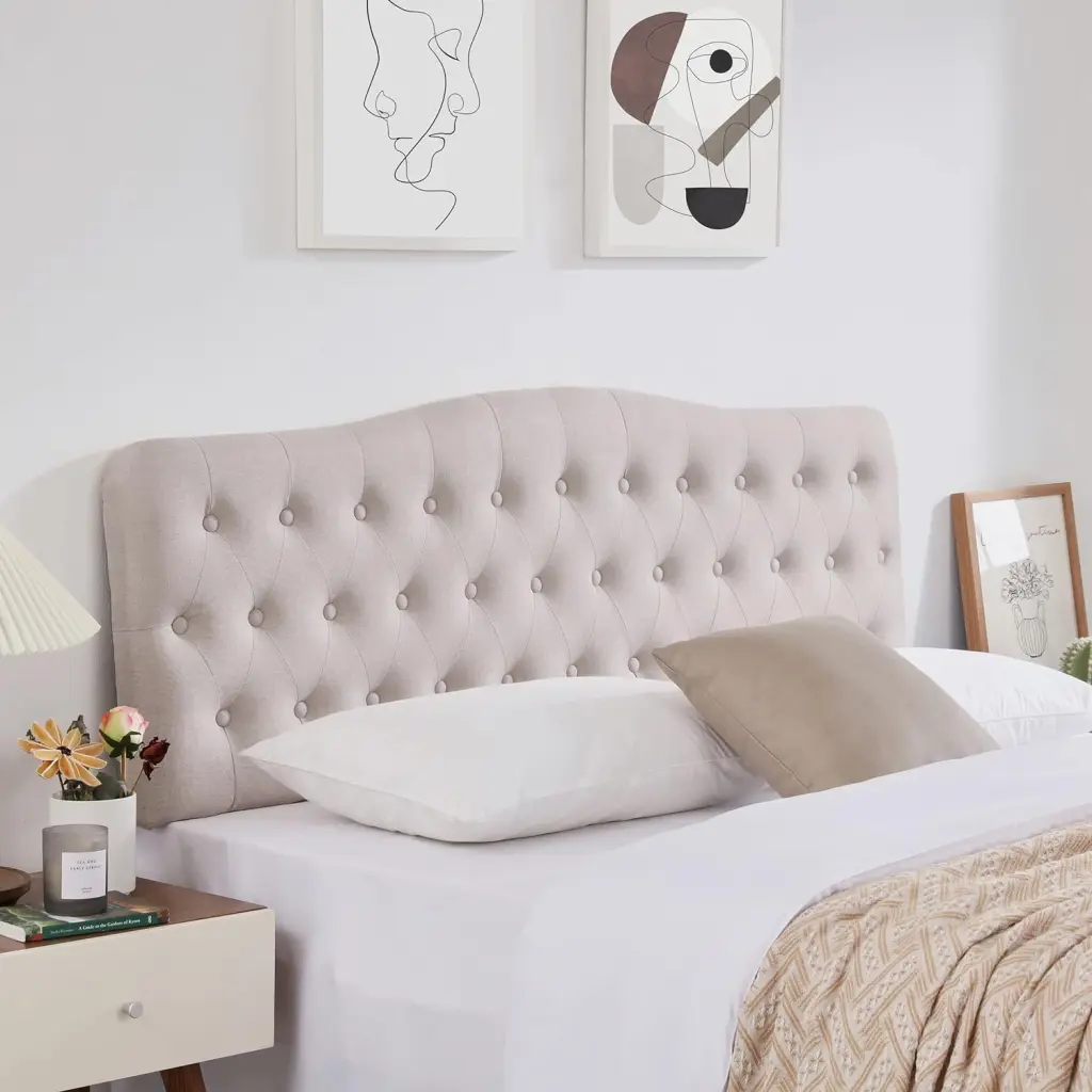 Upholstered Queen Headboard Button Diamond Tufted Headboard Adjustable Height xichen indoor furniture co.- ltd