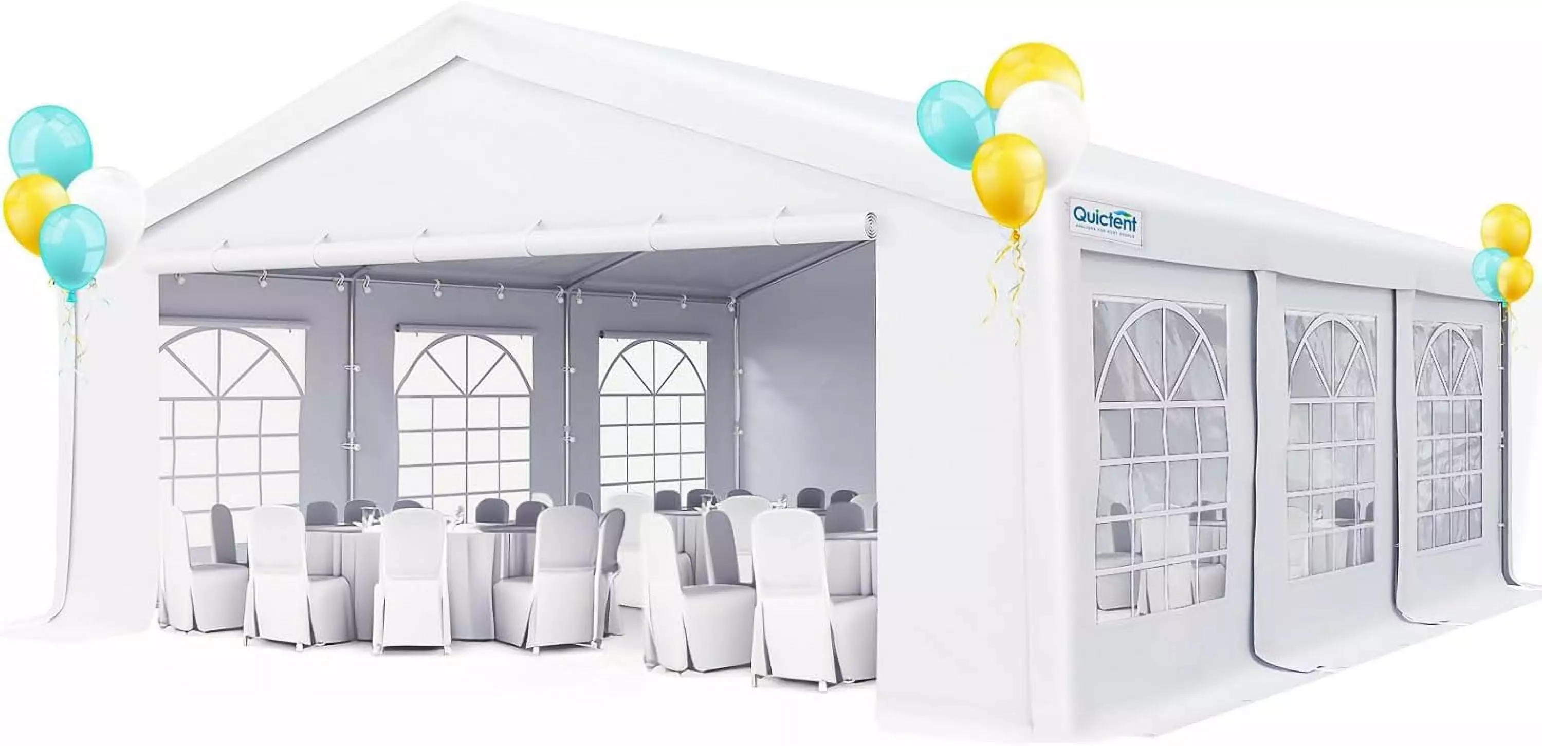 Quictent 20x20FT Party Tent Heavy Duty Upgrade PVC Fire Retardant Vinyl Outdoor Gazebo Wedding 6 Removable Sidewalls 20x20x10