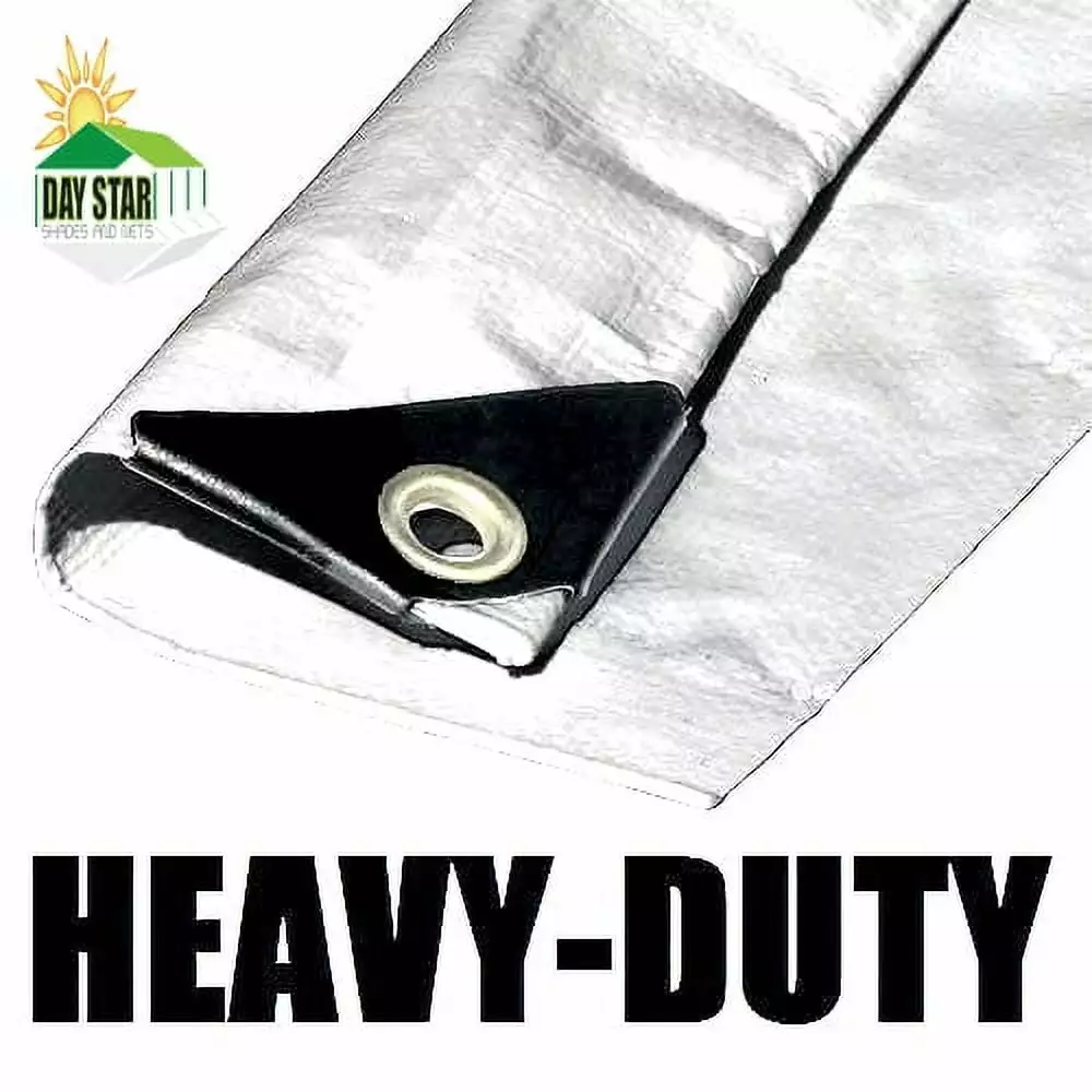 20x24 White Extra Heavy Duty 12 Mil 3 Ply Reinforced Canopy Tarp 10