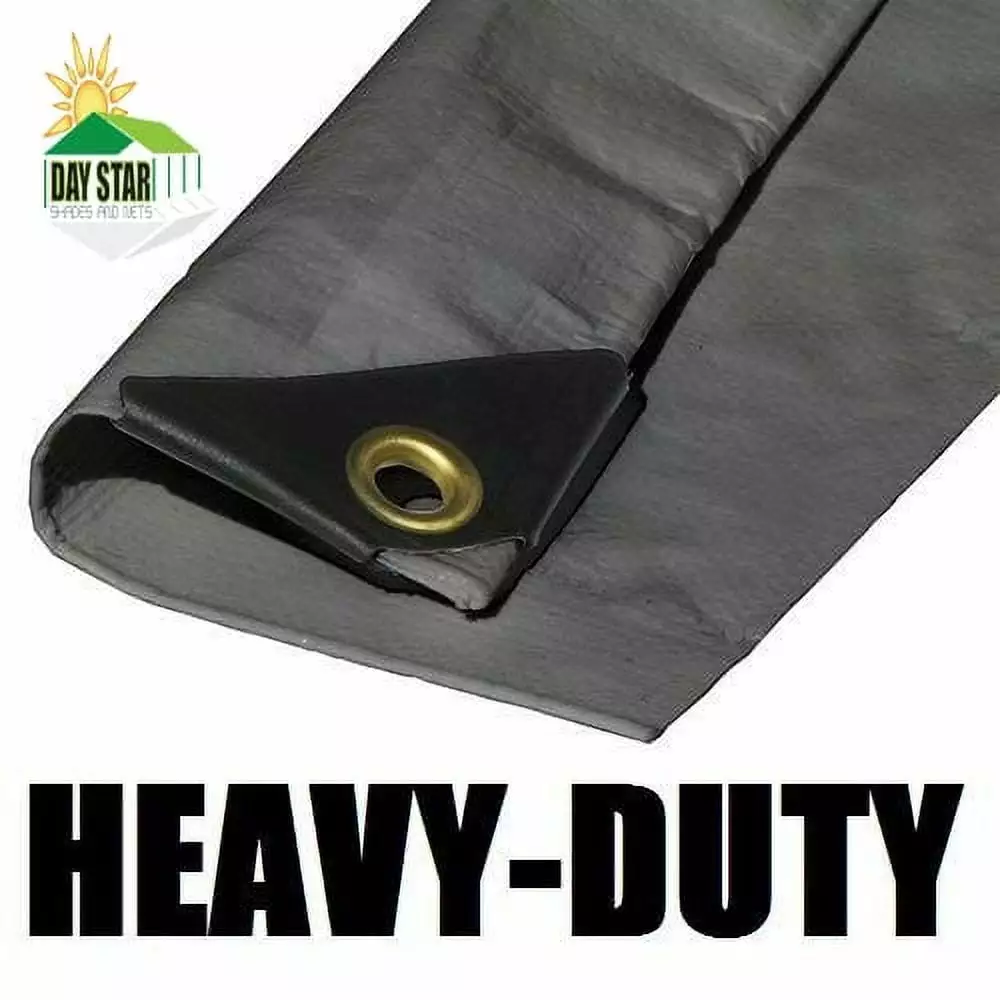6x16 Feet Silver Tarp Extra Heavy Duty 12 mil 3 Ply Coated Reinforced Canopy 10