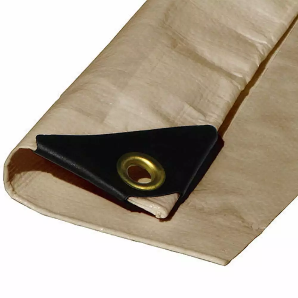 Beige Tan Heavy Duty Premium Poly Tarp 12 Mil 3 Ply Reinforced Canopy Cover 10
