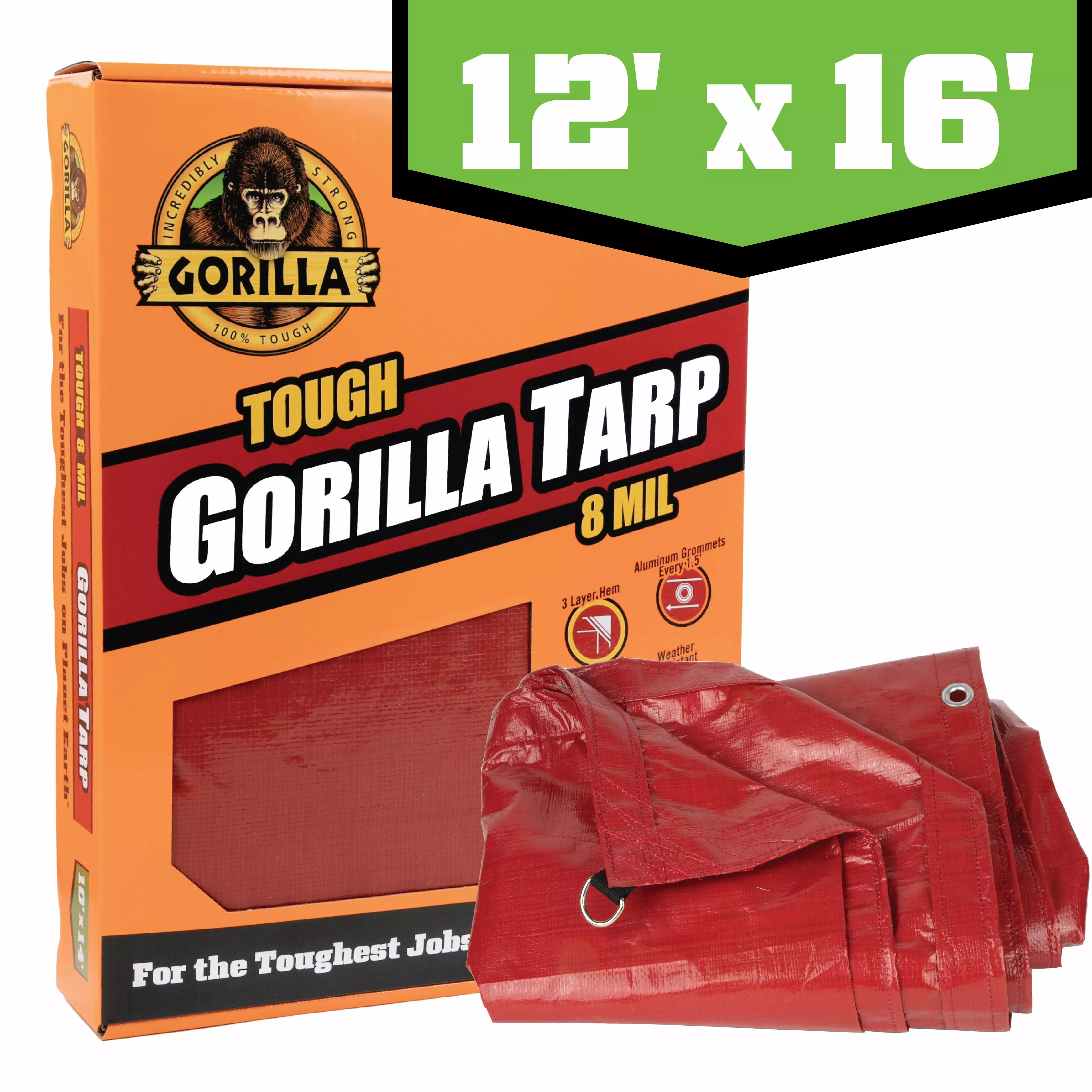 Gorilla Brand 12' X 16' Tough Tarp Heavy Duty Waterproof Cover 10