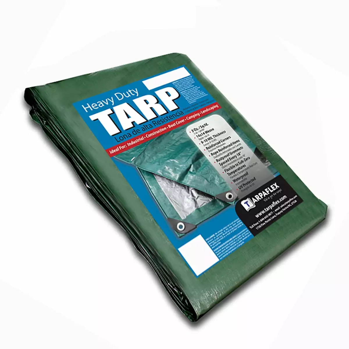 King Canopy Heavy Duty Polyethylene Tarp 18x24 Feet - 5 oz Green Silver Rope Reinforced Hems Aluminum Grommets