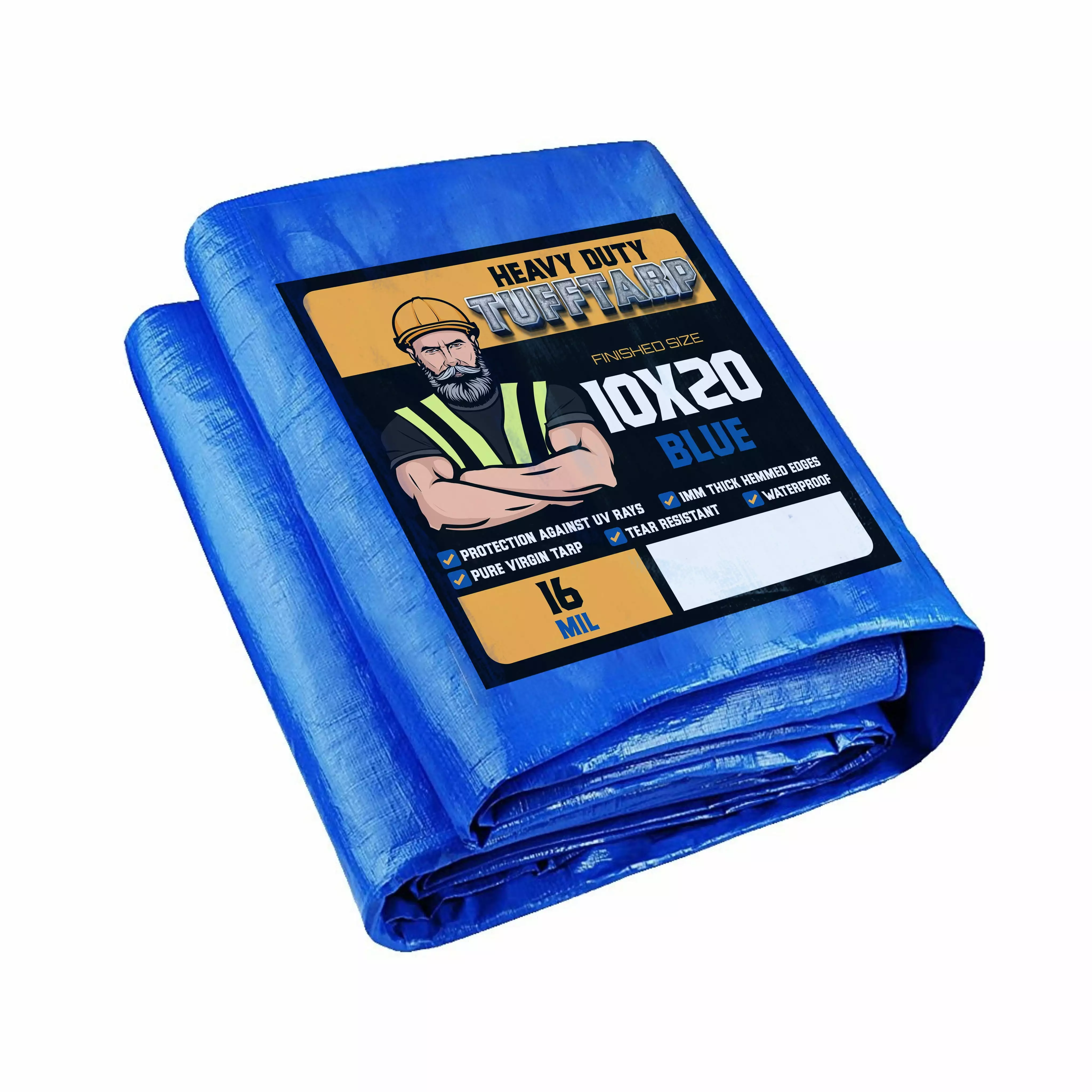 Tuff Tarp Ultra Heavy Duty 10x20 Waterproof UV Resistant Multipurpose Cover 10mil