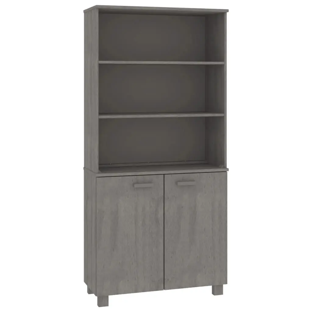 HAMAR Highboard Solid Wood Pine Light Gray Modern Storage Solution Home