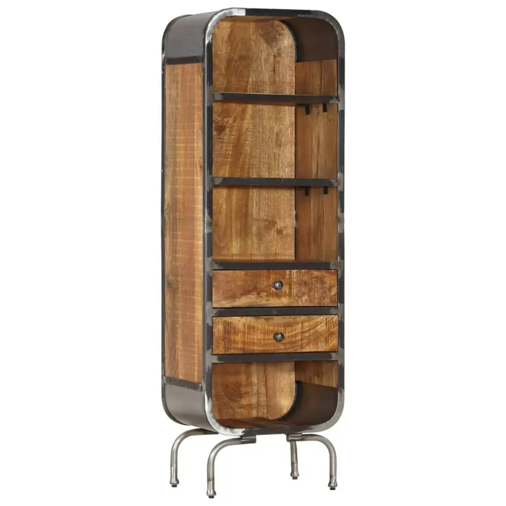 Solid Mango Wood Highboard 15.7x11.8x49.6 Inches Storage Cabinet