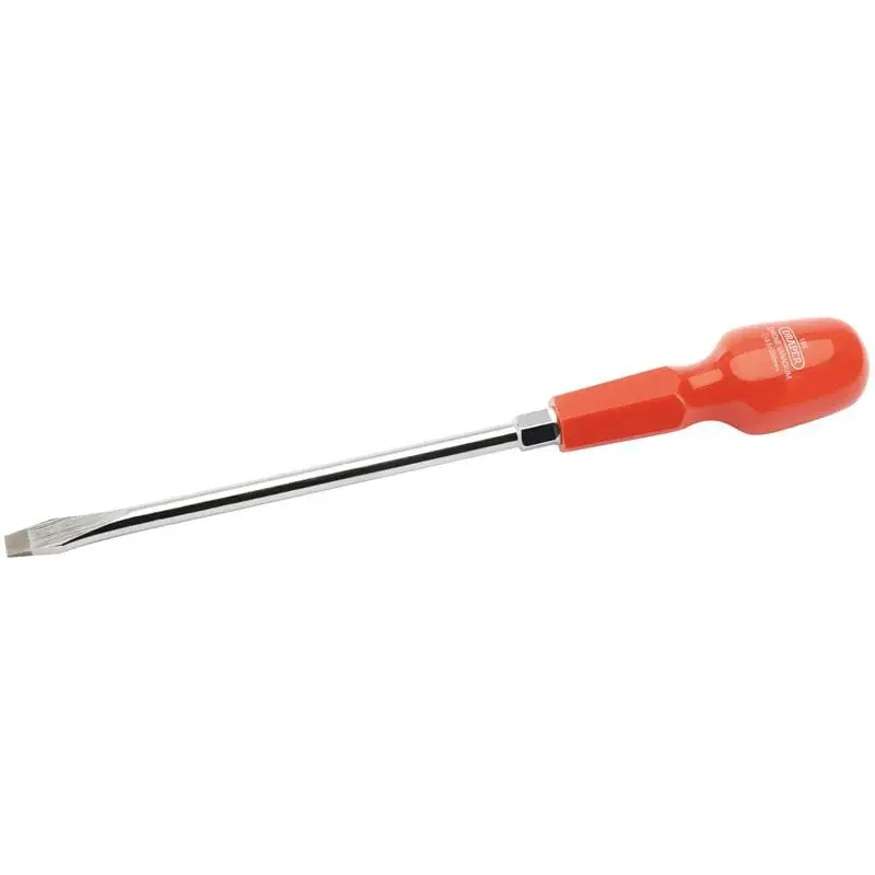 Draper 186B Plain Slot Flared Tip Cabinet Pattern Screwdriver, 9.5 x 200mm (Sold Loose) - (19501)