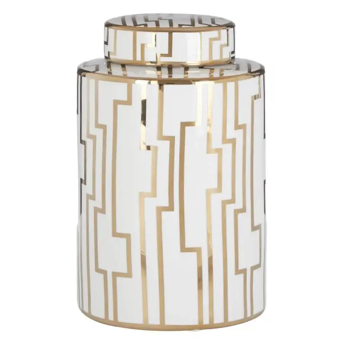 Ariana Small Jar - White & Golden