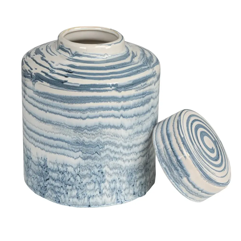 Stoneware Banded Ginger Jar