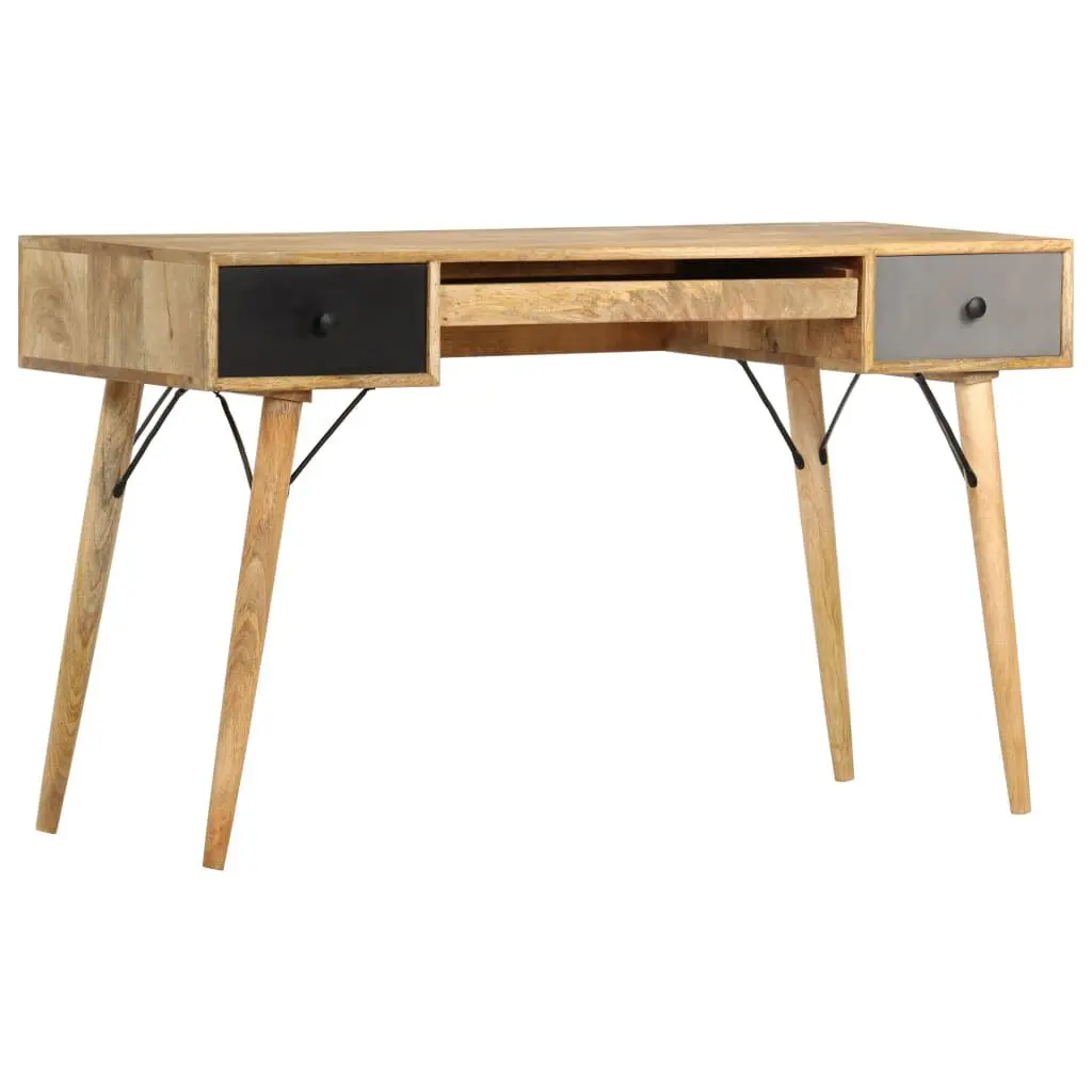 Desk Drawers 51.2 Inches Solid Mango Wood Spacious Office Desk