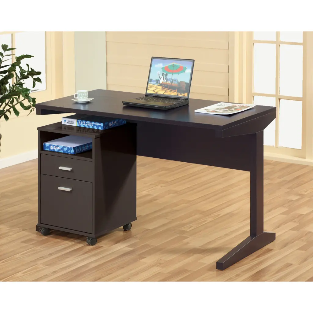 Home Office Desk Modesty Panel And Detached File Cabinet On Locking Wheels id international- inc.