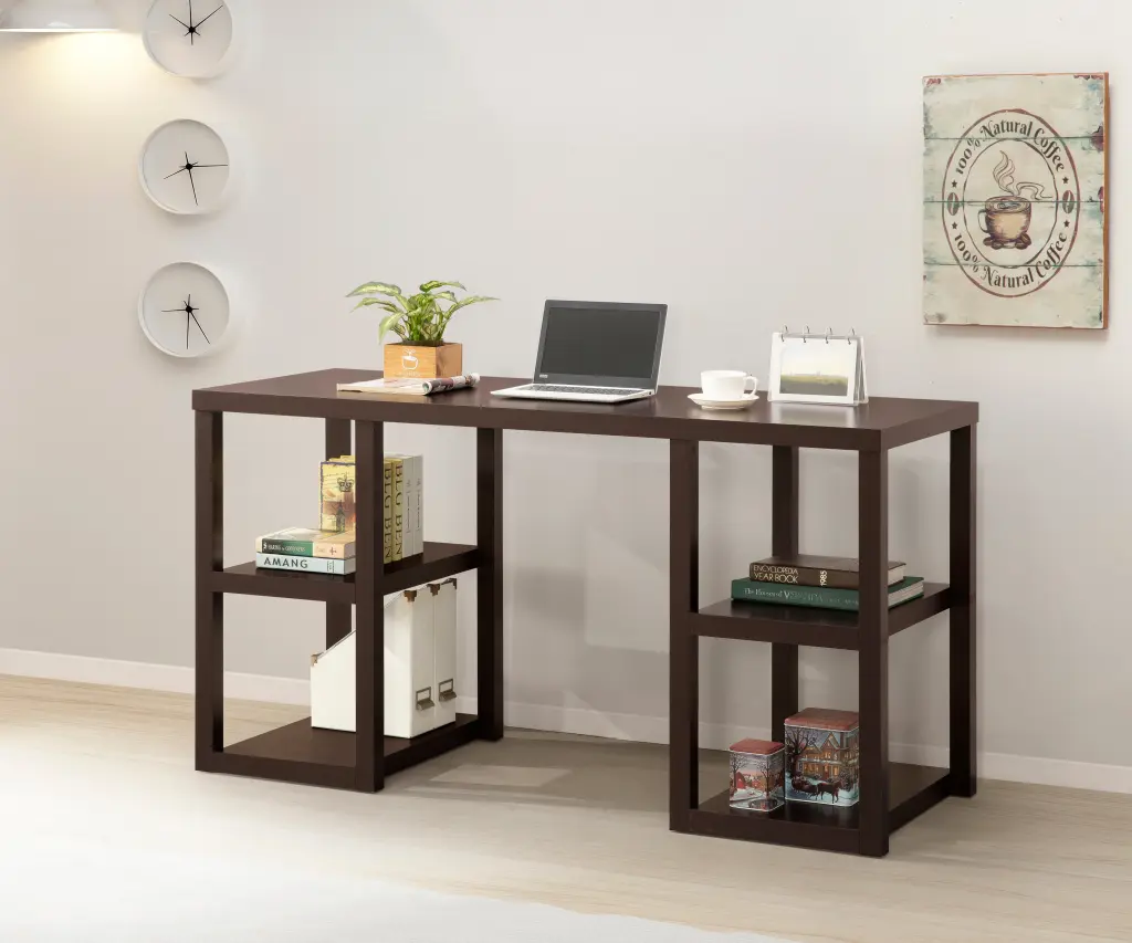 Cappuccino Oak Desk Mahogany Mdf Study Table Workstation ihomefurnishings