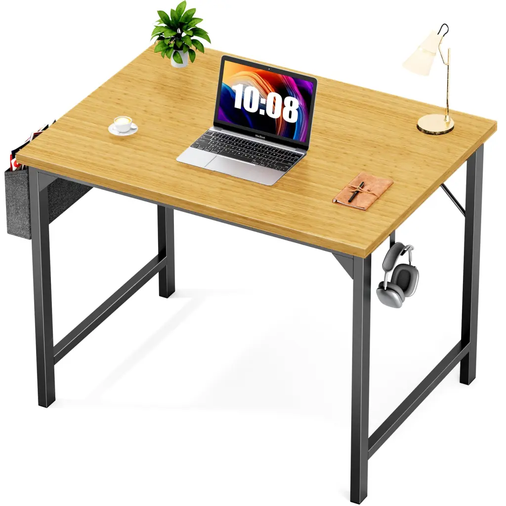 Modern Effortless Style Timber Workstation Desk Storage - 31 Inch Yellow w2201