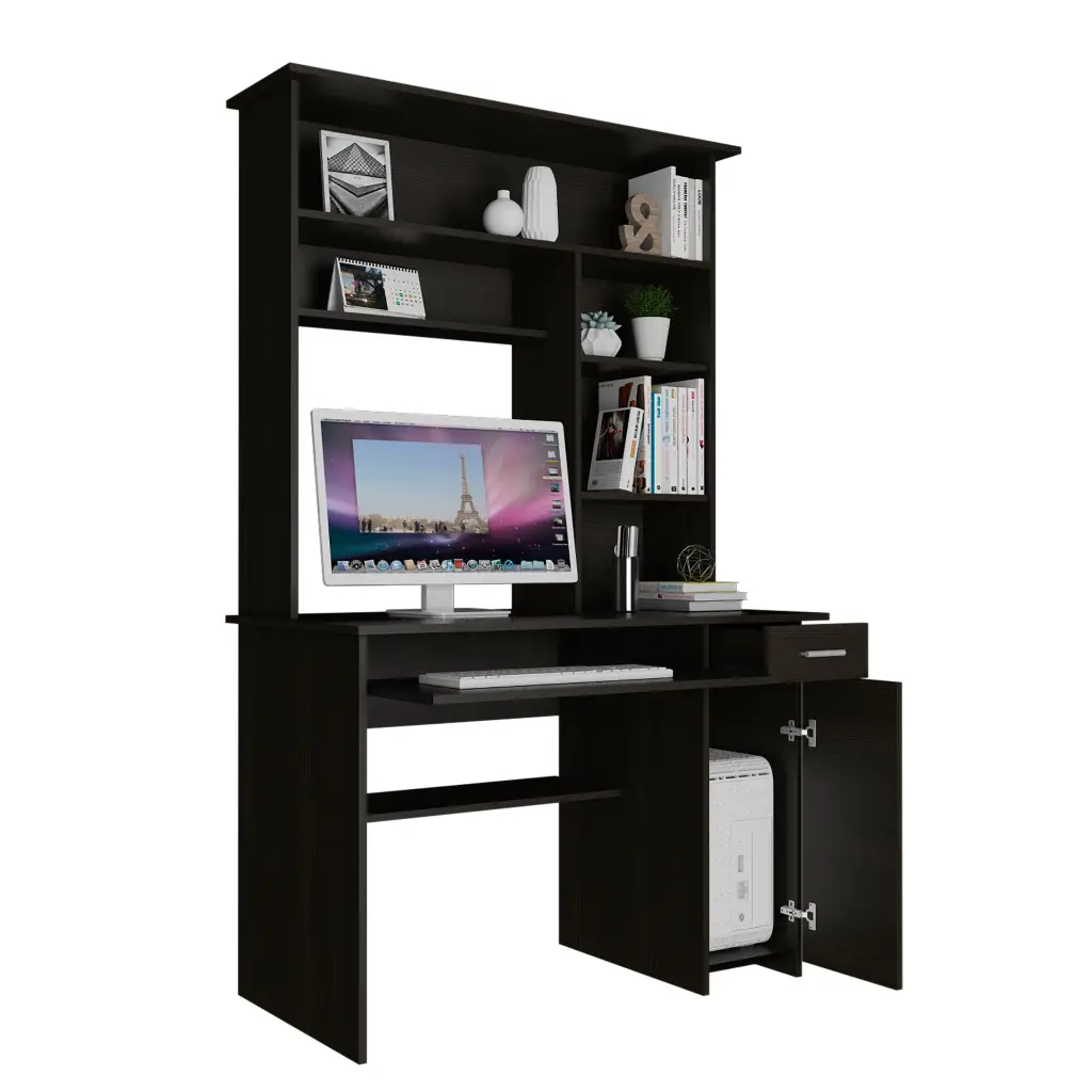 Compu Hutch Desk Keyboard Tray Door Panel CPU Multiple Shelves depot e-shop